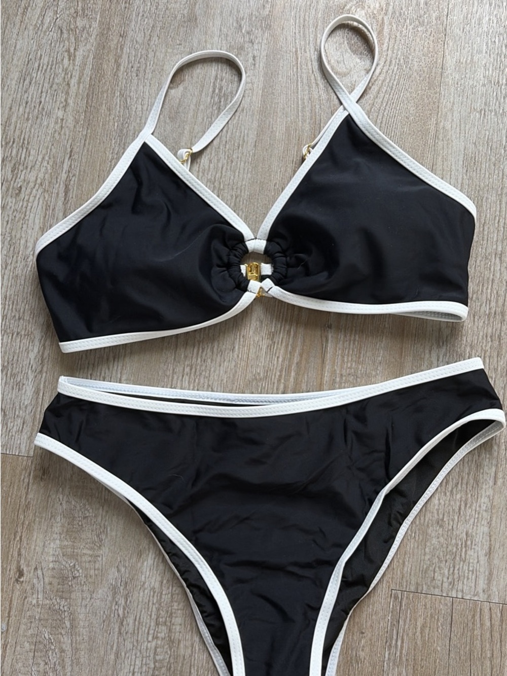 Black and White Contrast Bikini Set - Women Swim NEW